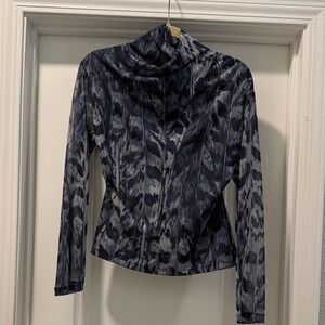 All Saints Black and Gray Patterned Blouse